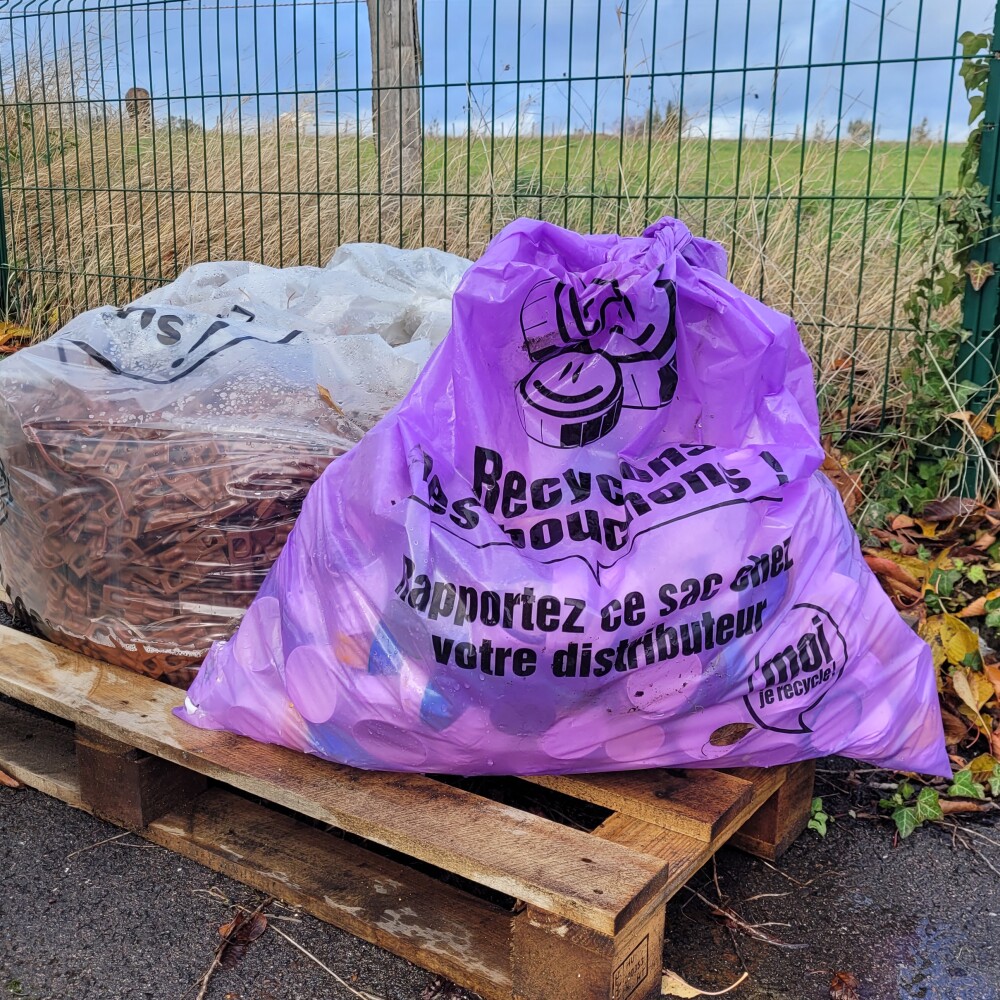 Sacs de collecte ADIVALOR - 120L VIOLET TRANSLUCIDE - Collecte des bouchons