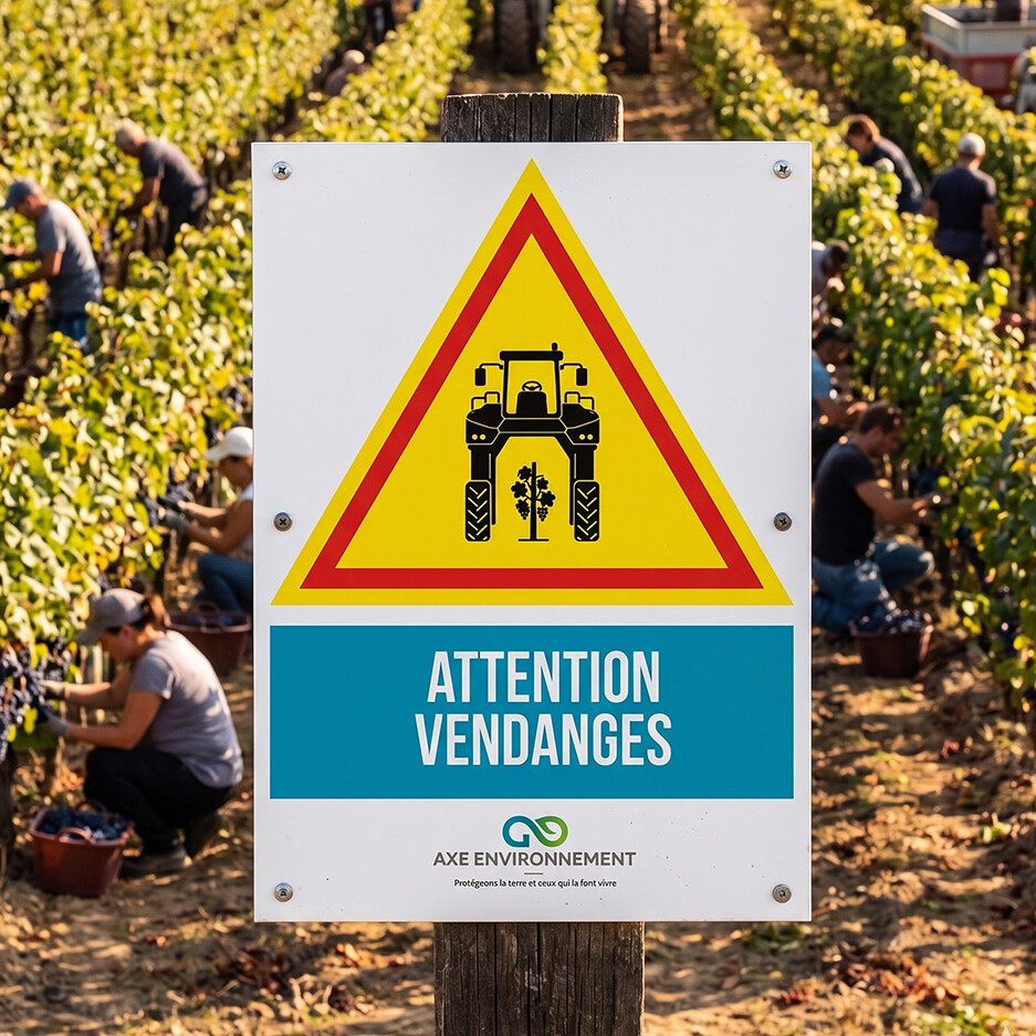 Panneau ATTENTION VENDANGES - 60,0 x 80,0 cm